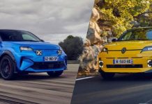 ALPINE A290 E RENAULT 5 E-TECH ELECTRIC “AUTO DELL’ANNO 2025” Alpine A290 et Renault 5_Car of the Year 2025 dynamic
