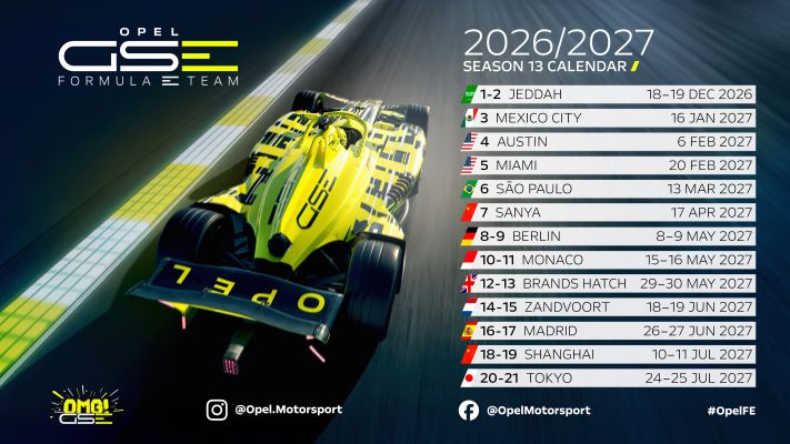 World Tour Calendario FormulaE con gare nei mercati Opel di successo
