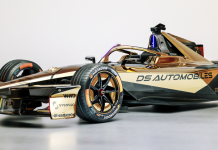 DS AUTOMOBILES SALUTA LA FORMULA E A LONDRA At this final weekend of the season, German driver Maximilian Günther and his British team-mate Taylor Barnard will take the wheel of an exclusive DS E-TENSE FE25 with a detailed gold livery especially created for DS Automobiles and PENSKE AUTOSPORT’s final event